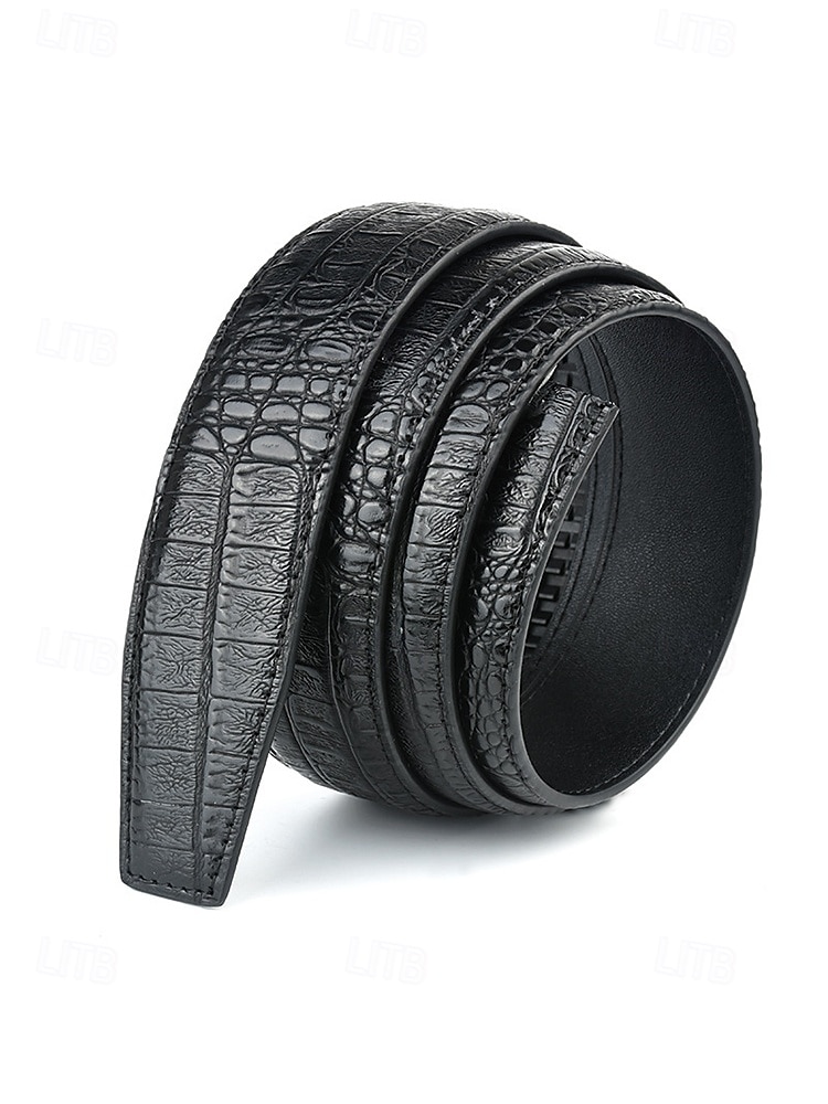 Herren-Gürtel aus echtem Leder mit Krokodilmuster, schwarz & braun, elegantes Accessoire für formelle und legere Anlässe wie Hochzeiten, Partys und den täglichen Geschäftsalltag 2026 - $19.99 –P8