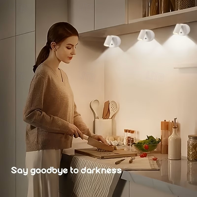Wireless LED Spotlight Touch Cimming LED Wall Lamp USB Rechargeable for Corridor Bedroom Gallery Lighting Decoration 2026 - $16.49 –P9