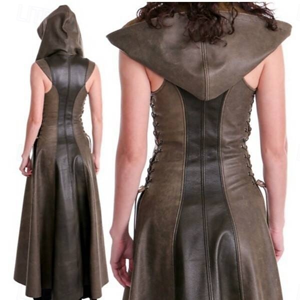 Medieval Renacimiento Vestidos Hada Ranger Escote en Pico Disfraz Mujer Fantasía Víspera de Todos los Santos Carnaval Mascarada Feria del Renacimiento Fiesta temática retro Adulto Vestido 2026 - $76.99 –P5