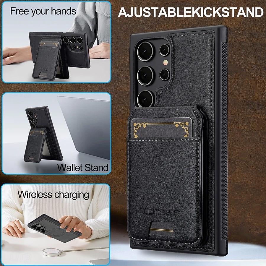 Phone Case For Samsung Galaxy S26 S26 Plus S26 Ultra Back Cover Magnetic Adsorption Wallet Case with Stand Holder Detachable Support Wireless Charging Retro PU Leather 2026 - $21.99 –P14