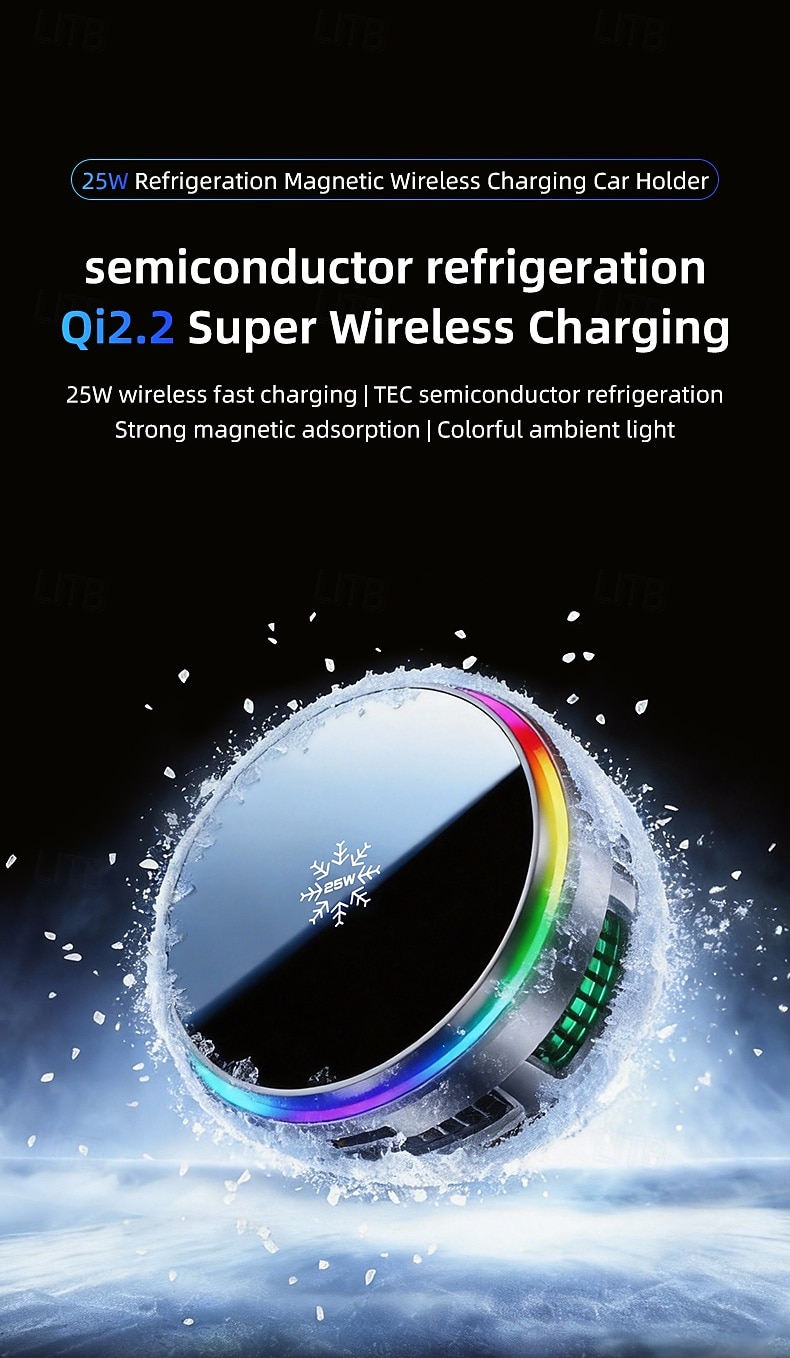 Caricabatterie wireless magnetico da 25 W e sistema di raffreddamento per telefono, radiatore di raffreddamento a semiconduttore TEC con luce RGB, ventola di raffreddamento a ricarica rapida compatibile con iPhone 17/16/15/14/13, MagSafe, Android del 2026 a $35.99 –P1