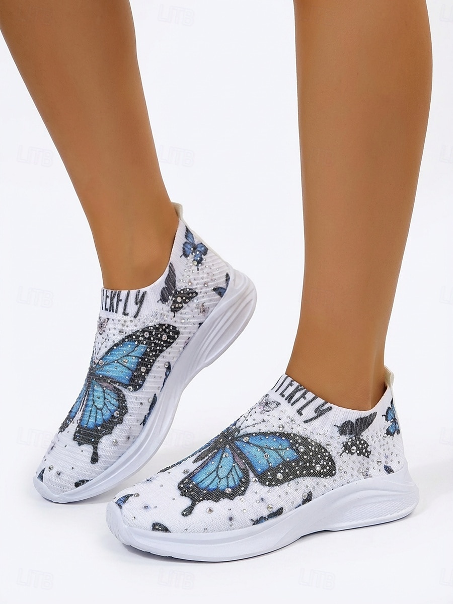 Adidași sport fără mâneci pentru femei cu imprimeu de fluturi, pantofi sport respirabili, ușori și confortabili, pentru călătorii și plimbări în aer liber &purtare de zi cu zi 2026 - $24.99 –P2