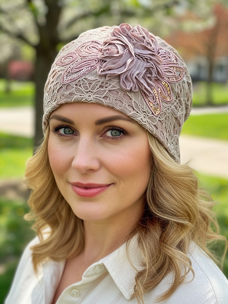 Naisten boho-pitsihattu, kevyt ja hengittävä polyesteri, monivärinen, 3D-kukkakoriste, tyylikäs loma- ja vapaa-ajan asu, täydellinen matkoille ja arkikäyttöön 2026 - $11.99 –P2