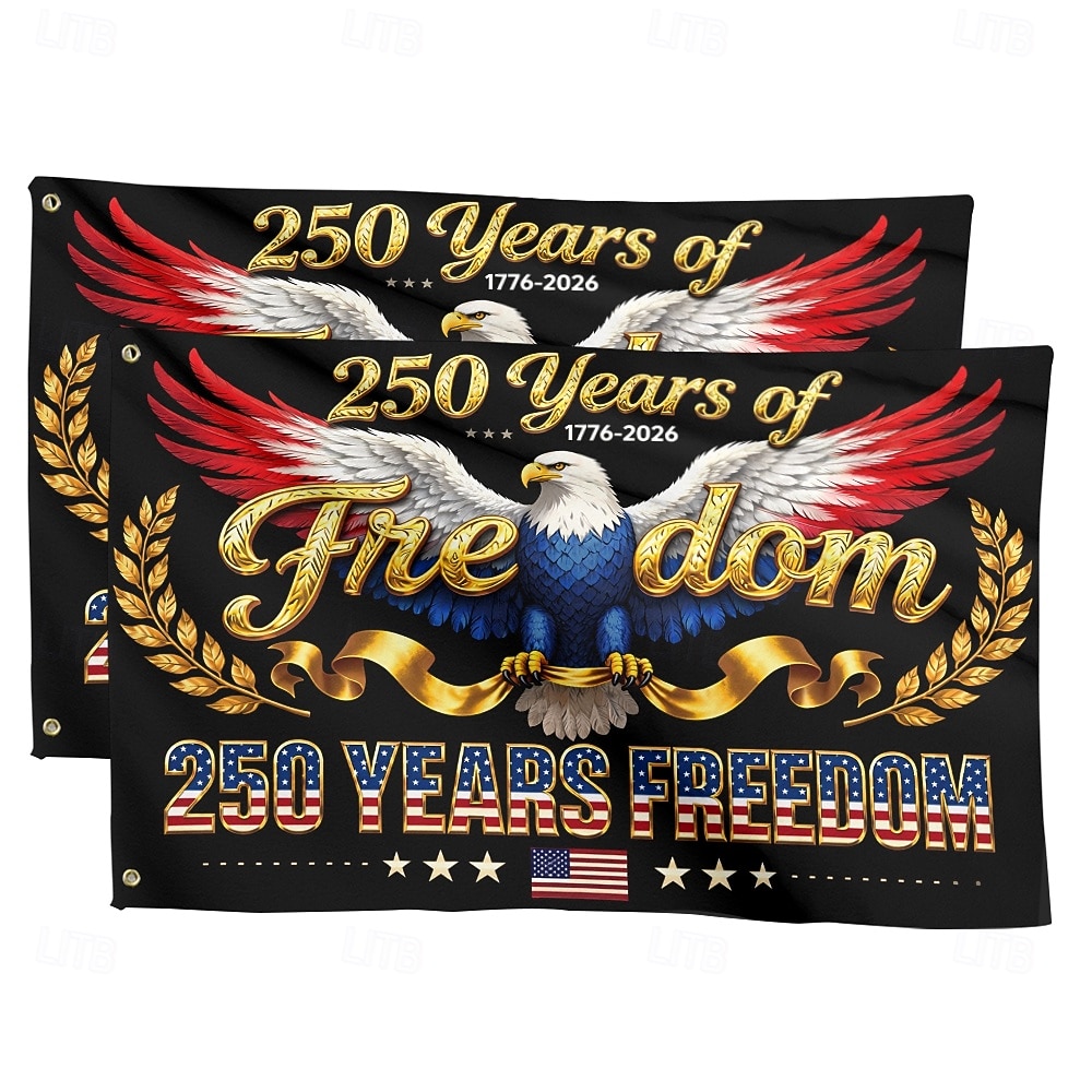 2 db 1776-2026 Egyesült Államok 250. évfordulós zászló, hazafias amerikai 250 éves emlékére készült kültéri banner kertbe, udvarra vagy ház dekorációjára 2026 - $27.99 –P1