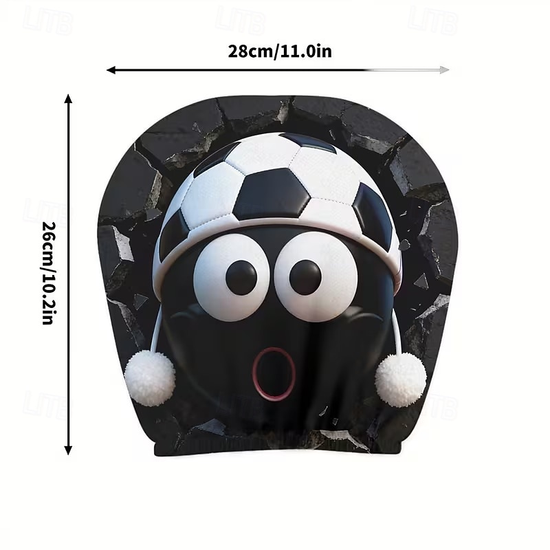 2 stuks grappige hoofdsteunhoezen met voetbalhoofd-uitdrukking voor in de auto, gemaakt van non-woven polyester, universele pasvorm, wasbaar, eenvoudig te installeren, perfect voor roadtrips of 2026 - $9.49 –P15