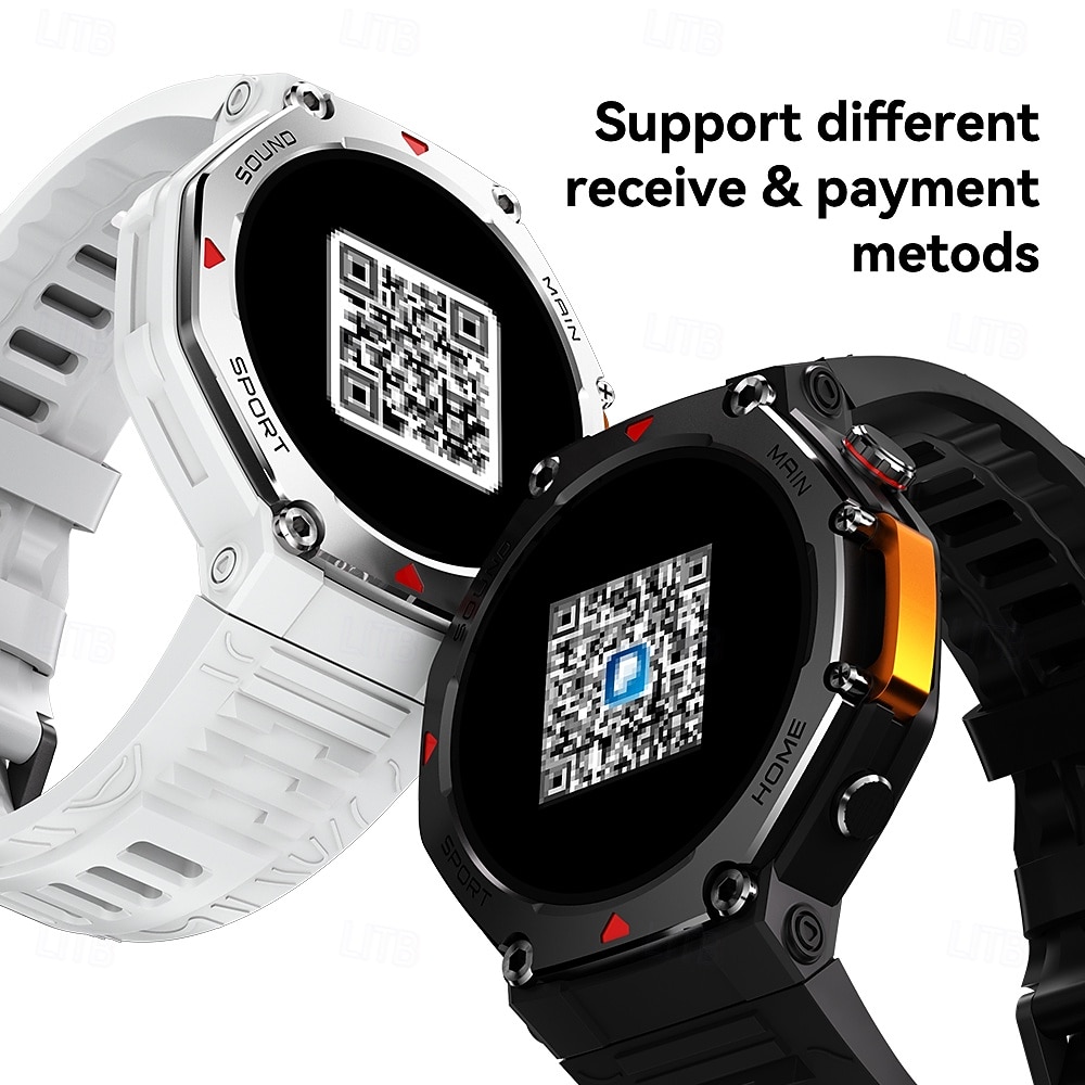 Nuovo smartwatch impermeabile 5 ATM, ideale per attività all'aperto, monitoraggio sportivo, pagamenti PayPal, chiamate Bluetooth, schermo HD da 1,45" 466*466, smartwatch indossabile 2025 del 2026 a $76.99 –P19