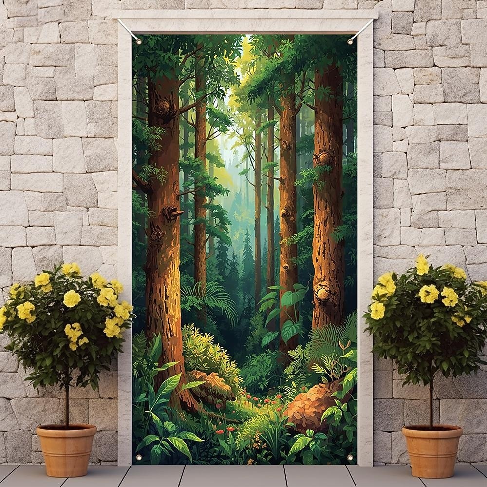 2026年 ポスター ドアカバー 屋外バナー 森林 3D パーティー 寮 ティーンズルーム 大学寮 男の隠れ家フラットベッドルーム 撮影背景 ホームデコレーション  コレクション – $17.99 –P6