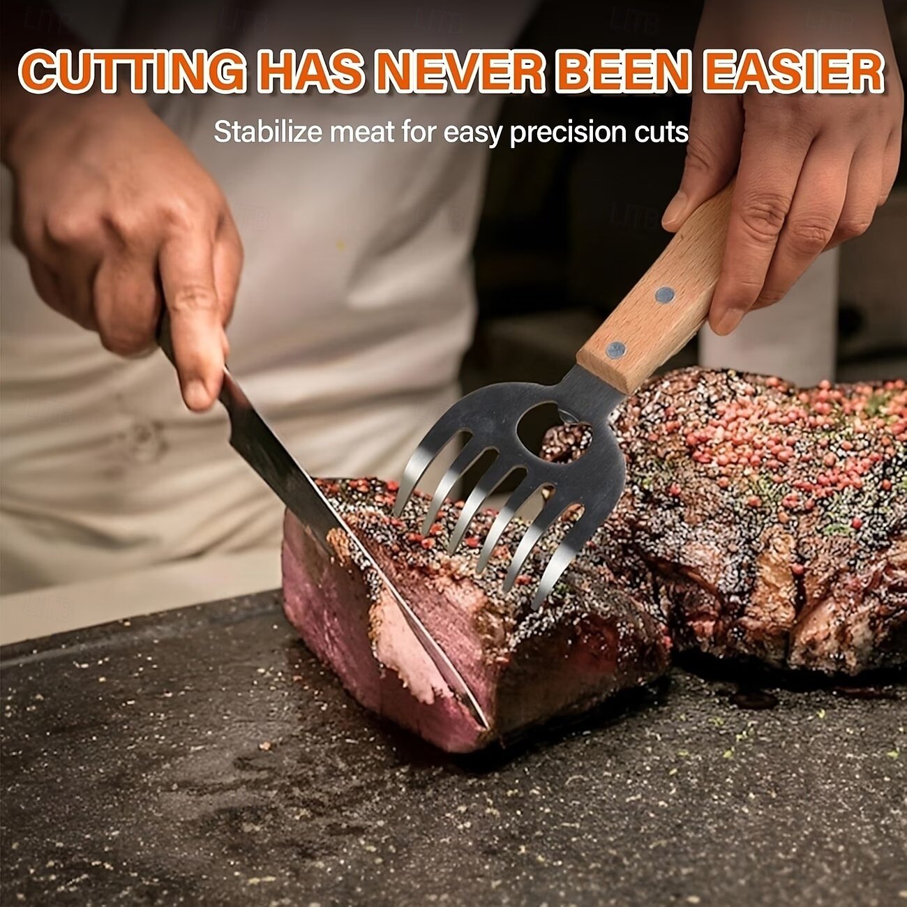 2 bucăți de tocat carne din oțel inoxidabil cu gheare de urs, instrument pentru grătar, mâner din lemn, divizor de carne, mixer alimentar, deschizător de sticle 2026 - $16.99 –P7