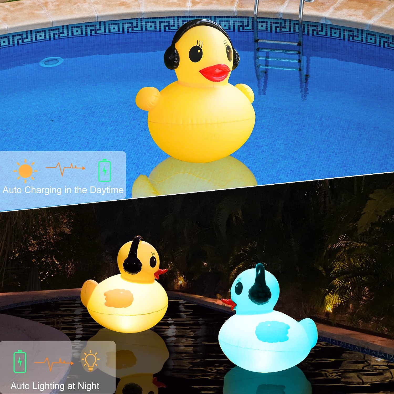 1 Pc Outdoor Solar Waterproof Inflatable PVC Duck Pool Light, Decorative LED Lamp for Garden, Yard, Lawn, Pond, Patio – Summer, Party & Beach Ambient Landscape Lighting 2026 - $30.99 –P6