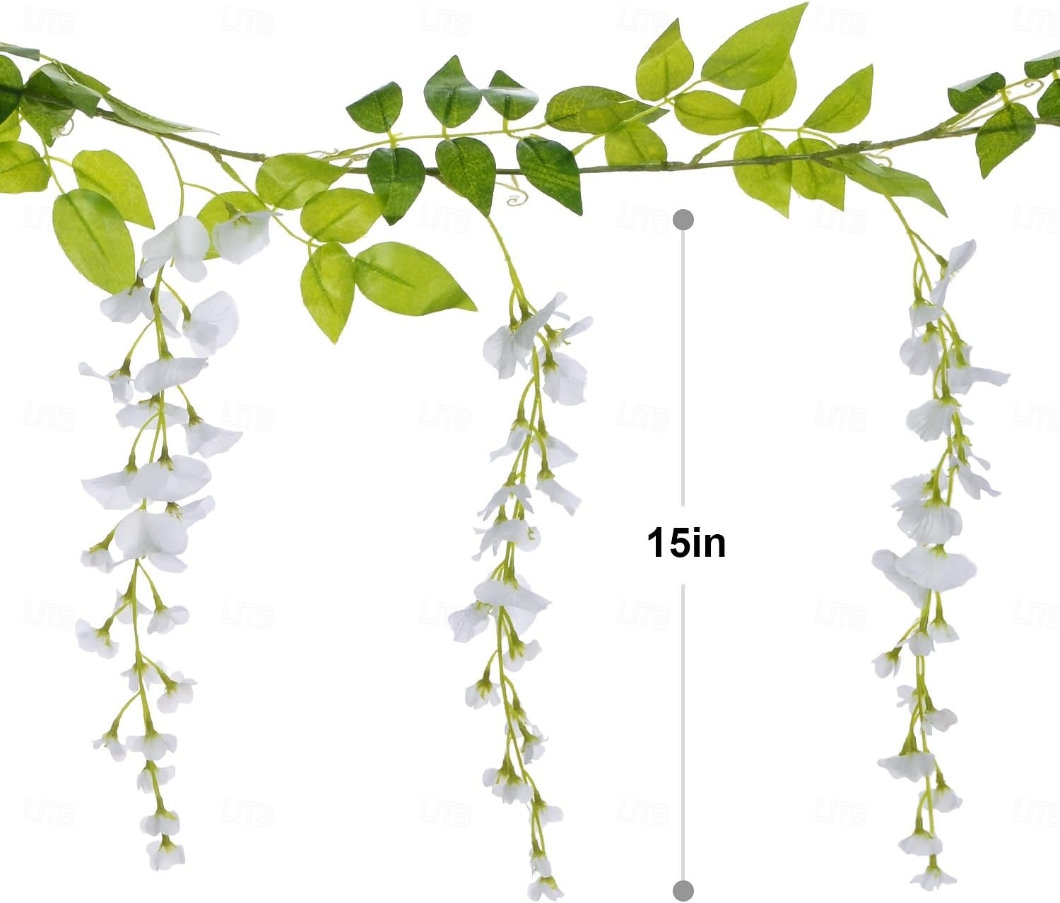 Guirlanda de flores artificiais de glicínia, 4 peças no total, 8,8 metros de comprimento, flor de seda artificial de glicínia para pendurar em casa, jardim, cerimônia ao ar livre, arco floral de casamento. de 2026 por $31.99 –P1