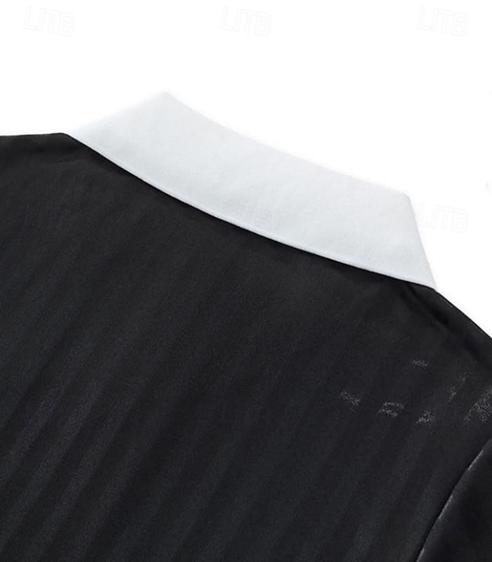Pentru femei Tricouri Tricou sport Echipament sportiv Bloc de Culoare Dungi Stilat Casual Manșon scurt În V Gulerul Polo Crop Tops Sport Ieșire Sfârșit de săptămână Negru Alb Galben Cafea Var 2026 - $26.99 –P8