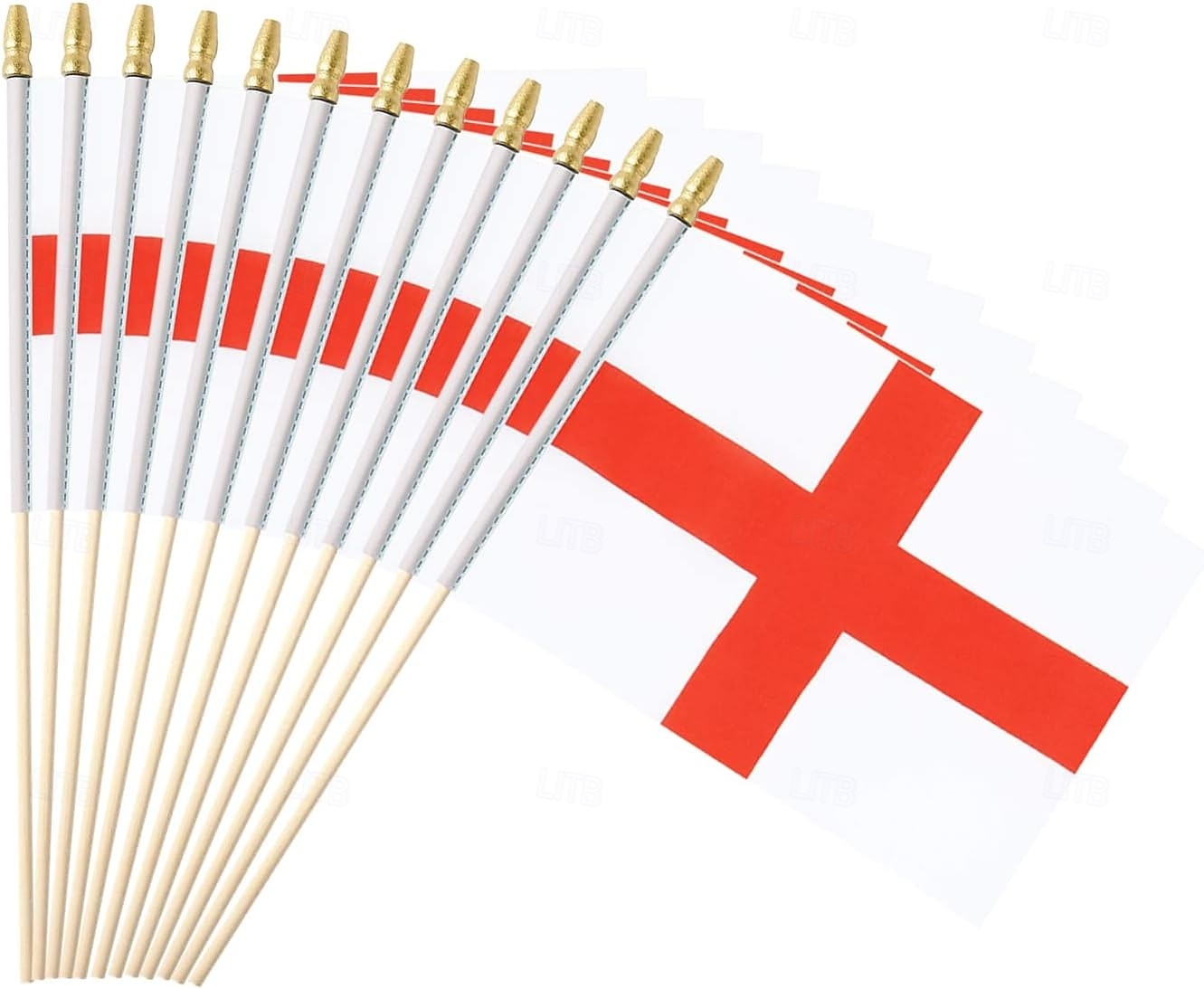 25-pack liten handhållen engelsk flagga på pinne 5x8 tum för fotbolls-VM-matcher, sportevenemang, festdekorationer, jublande fans 2026 - $16.99 –P1