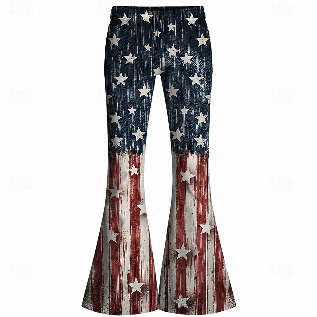 250° anniversario USA Retrò Vintage Anni '70 Pantaloni Pantaloni a zampa d'elefante Hippie Disco Vita alta Zigzag Costume Per donna Mascherata 4 Luglio Feste Giorno dell'Indipendenza Adulti Pantaloni del 2026 a $35.99 –P2