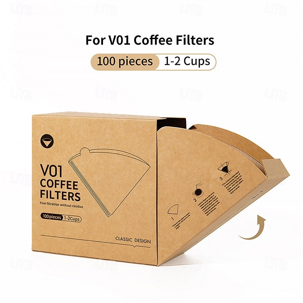 40/100 filtres à café jetables en papier naturel, pour 1 à 4 tasses, filtres en forme de V pour cafetière à filtre, accessoires pour cafés et maison, outils pour le café, 1 à 2/2 à 4 portions de 2026 ? $15.99 –P17