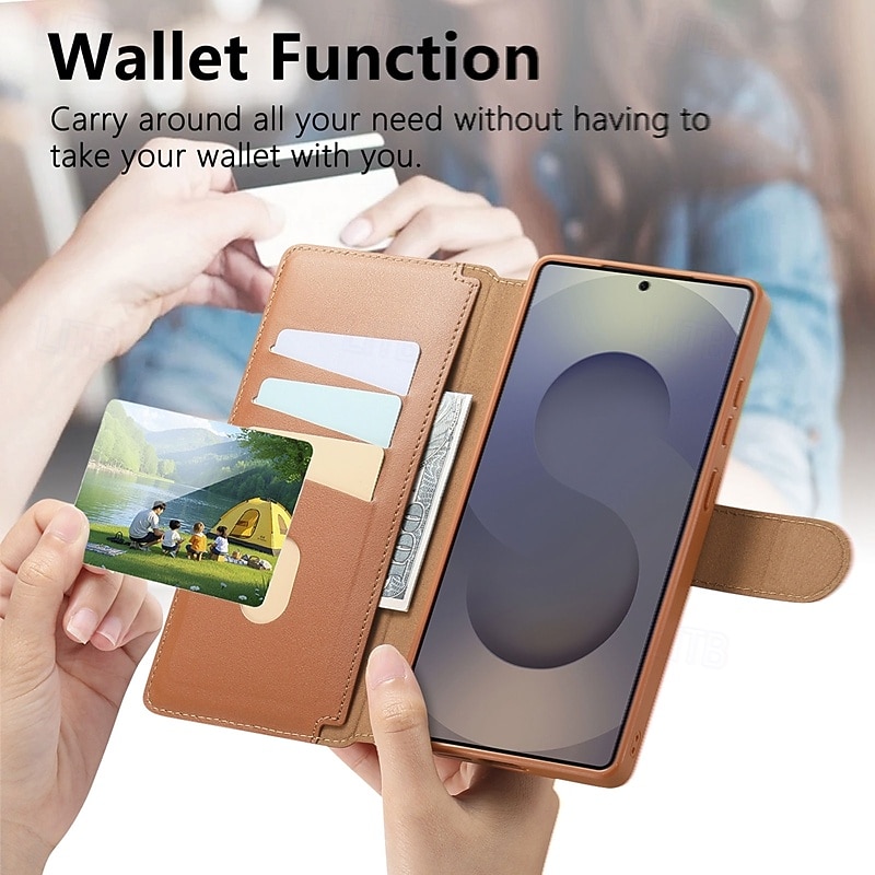 Phone Case For Samsung Galaxy S26 Ultra Plus S25 Ultra Plus S25 Edge S24 Plus Wallet Case with Stand Holder Full Body Protective Shockproof TPU PU Leather 2026 - $23.99 –P22