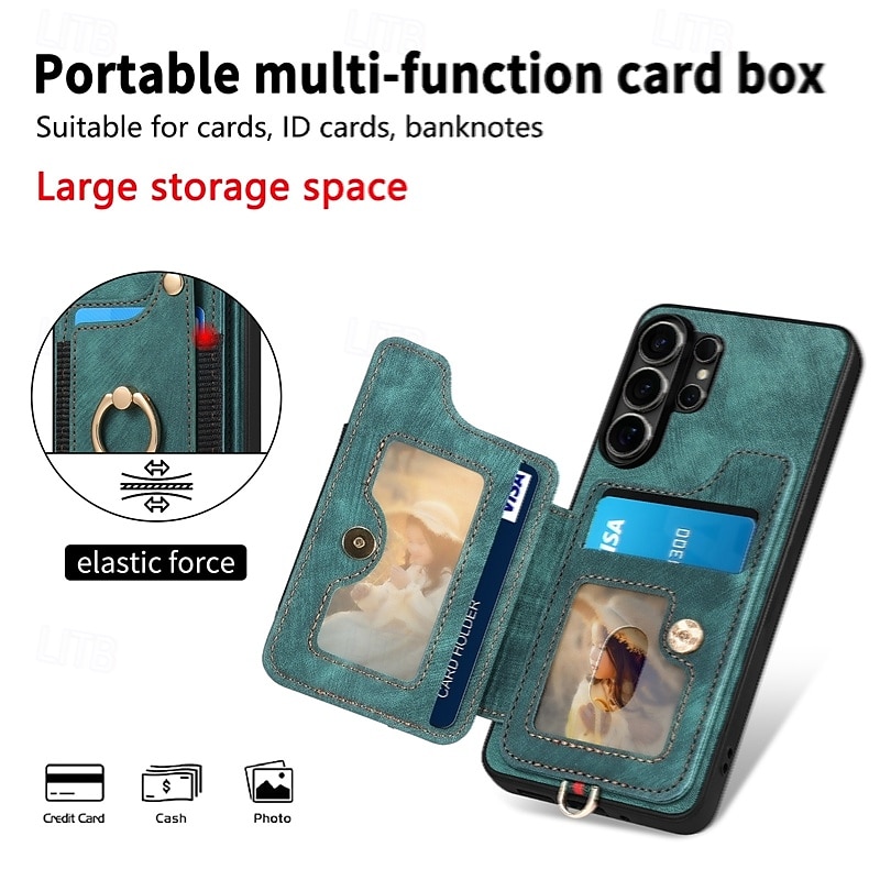 Phone Case For Samsung Galaxy S26 S25 Edge S24 S23 FE S22 Plus  Ultra A56 A36 A26 A16 A06 Wallet Case with Wrist Strap Shockproof TPU PU Leather 2026 - $17.99 –P13