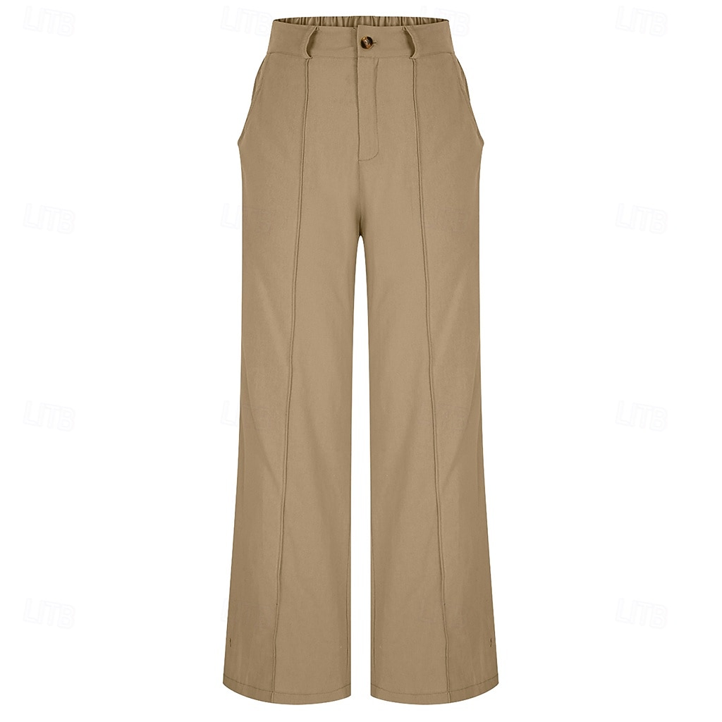 Per donna Pantaloni Pantaloni Estivi Pantaloncini casual Vacanza Moda Casual Quotidiano Lunghezza intera Vita Alta Tinta unica Semplice Cerniera Tasca Gamba Dritta Comodità Morbido Traspirante del 2026 a $28.99 –P9