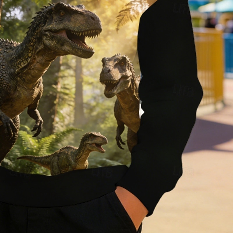 Para Meninos 3D Gráfico Dinossauro Moletom Pullover Manga Longa Impressão 3D Primavera Outono Ativo Moda Roupa de rua Infantil 4-12 anos Gola Redonda Casual Diário Ao ar livre Normal de 2026 por $22.99 –P3