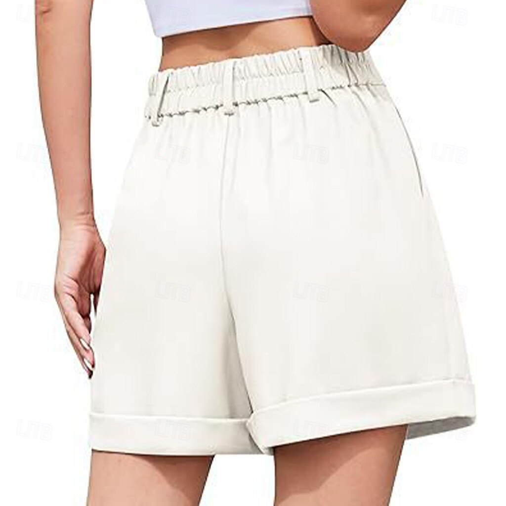 Mujer Bermudas Pantalón corto Pantalones cortos de verano Pantalones cortos de playa Vacaciones Moda Casual / Diario Corto Alta cintura Cremallera Bolsillo Cintura elástica Comodidad Secado rápido 2026 - $33.99 –P2