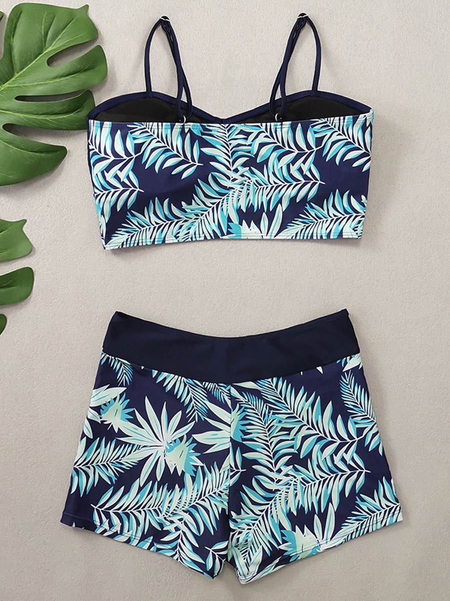 Mulheres Roupa de Banho Tankini Cavado roupa de banho Patchwork Férias Roupa de Praia Gráfico Decote Redondo Sem Manga Fatos de banho de 2026 por $22.99 –P14