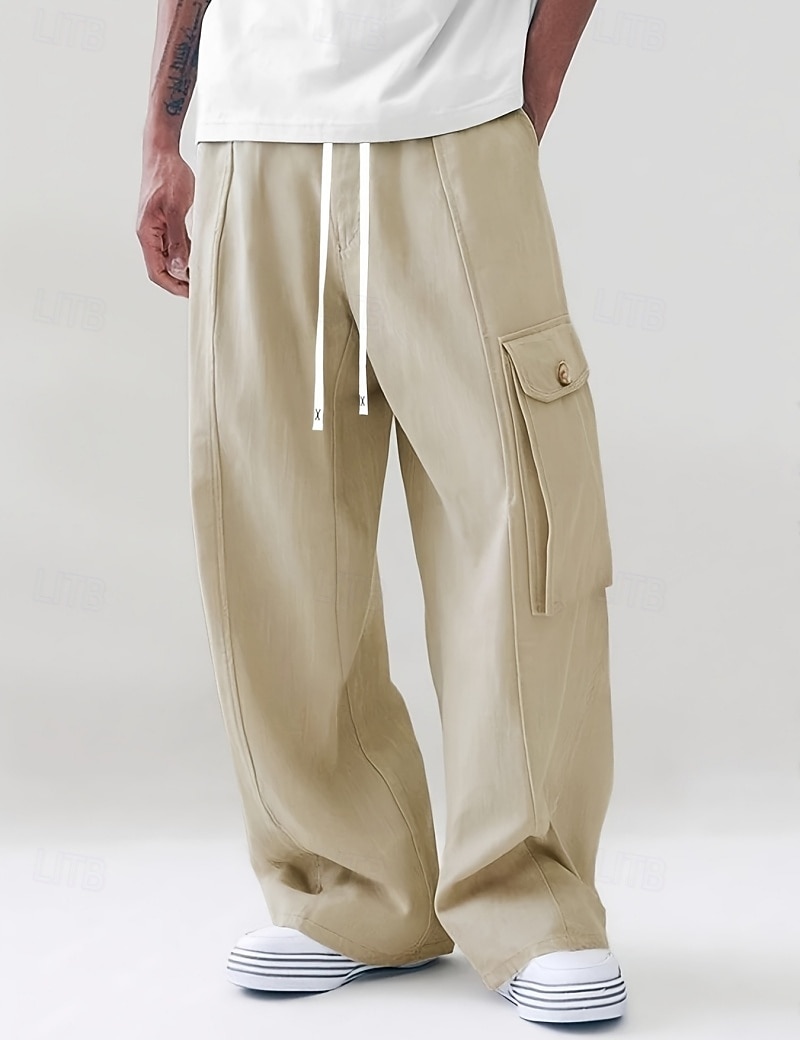 Per uomo Pantaloni Cargo Pantaloni Coulisse Tasca Semplice Comodità Traspirante Lunghezza al ginocchio Casa All'aperto Abbigliamento casual alla moda Vacanza Moda Verde militare Albicocca Inelastico del 2026 a $31.99 –P5