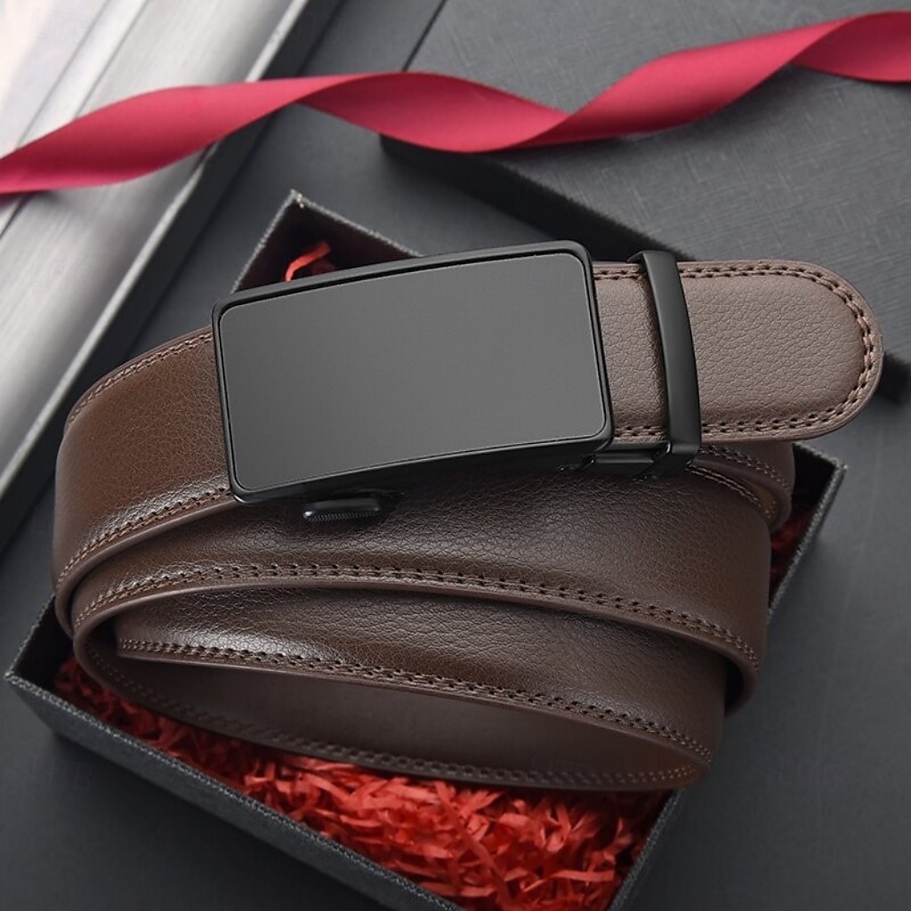 Herren Gürtel Automatische Schnalle Leder Chrom Streetwear Zeitgenössisch Freizeit Einfach A01 A02 Lässig Täglich Geschäft Formell Taillengürtel 2026 - $14.99 –P3