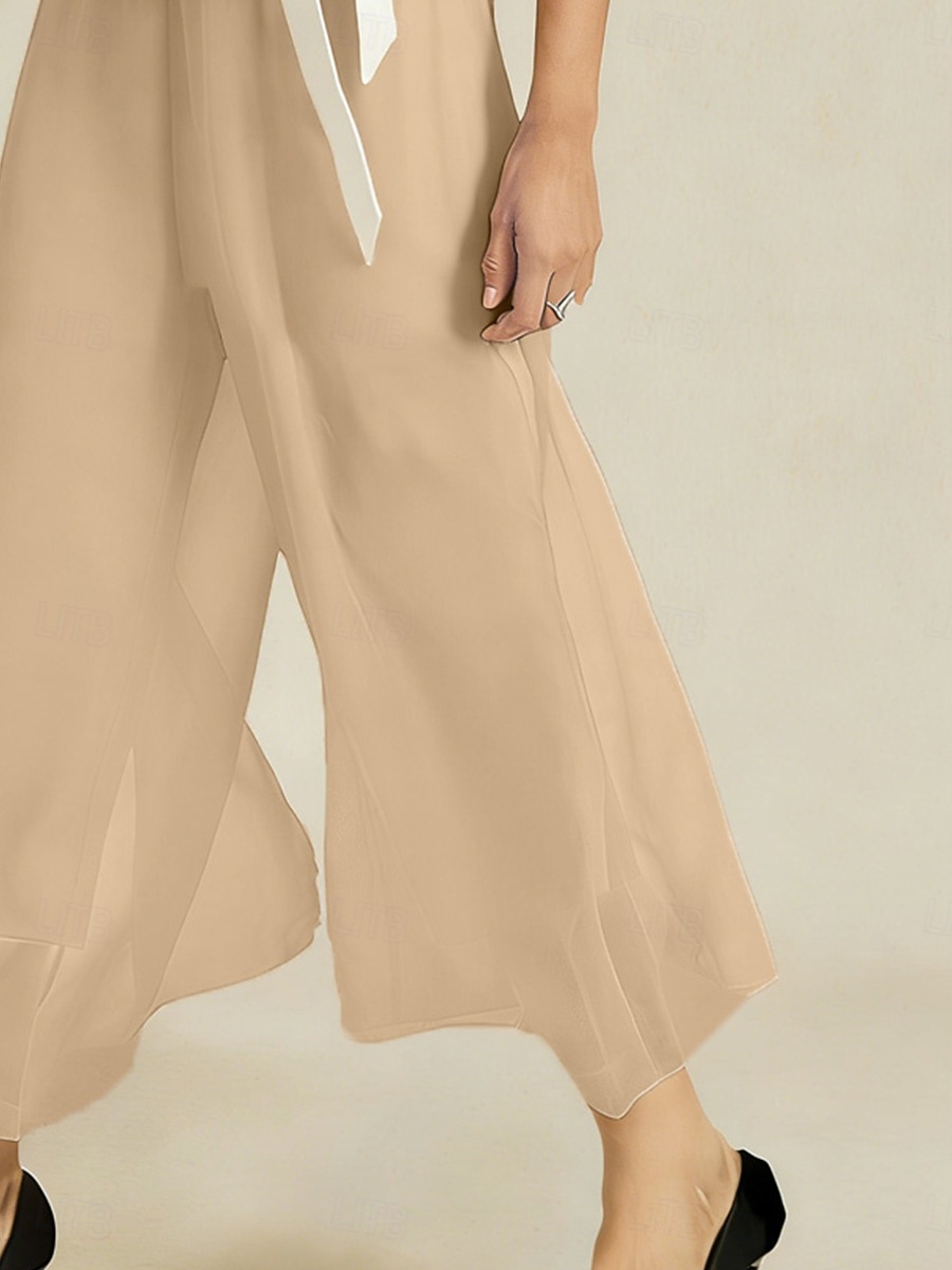 Femmes Culottes Jambe Large Jambe large Pantalons Vacances Basique Classique Longueur cheville Taille Moyenne Taille Élastique Stylé Ceinture Élastique Élastique Bureau Formel Tenue Quotidienne Mink de 2026 ? $59.99 –P3