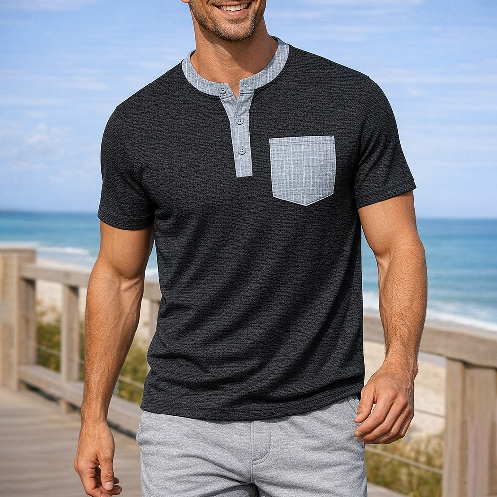 Per uomo Blocco di colori T-shirt da corsa Maglia a compressione Maglia atletica Sport in alto Estate Tasche Manica Corta Traspirante Allenamento in Palestra Corsa Jogging Fitness Nero Rosso Blu del 2026 a $15.49 –P5