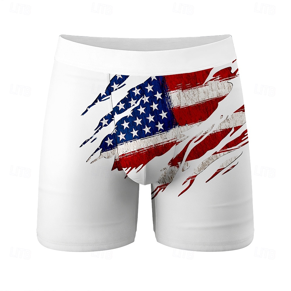 Herre 4. juli USAs 250-årsjubileum USAs flagg Elastiske boksershortser Badeshorts Boxer badeshorts Patriotisk Avslappet Hjem Strandferie Elastisk midje Fukttransporterende Pustende undertøy Designer 2026 - $16.99 –P1