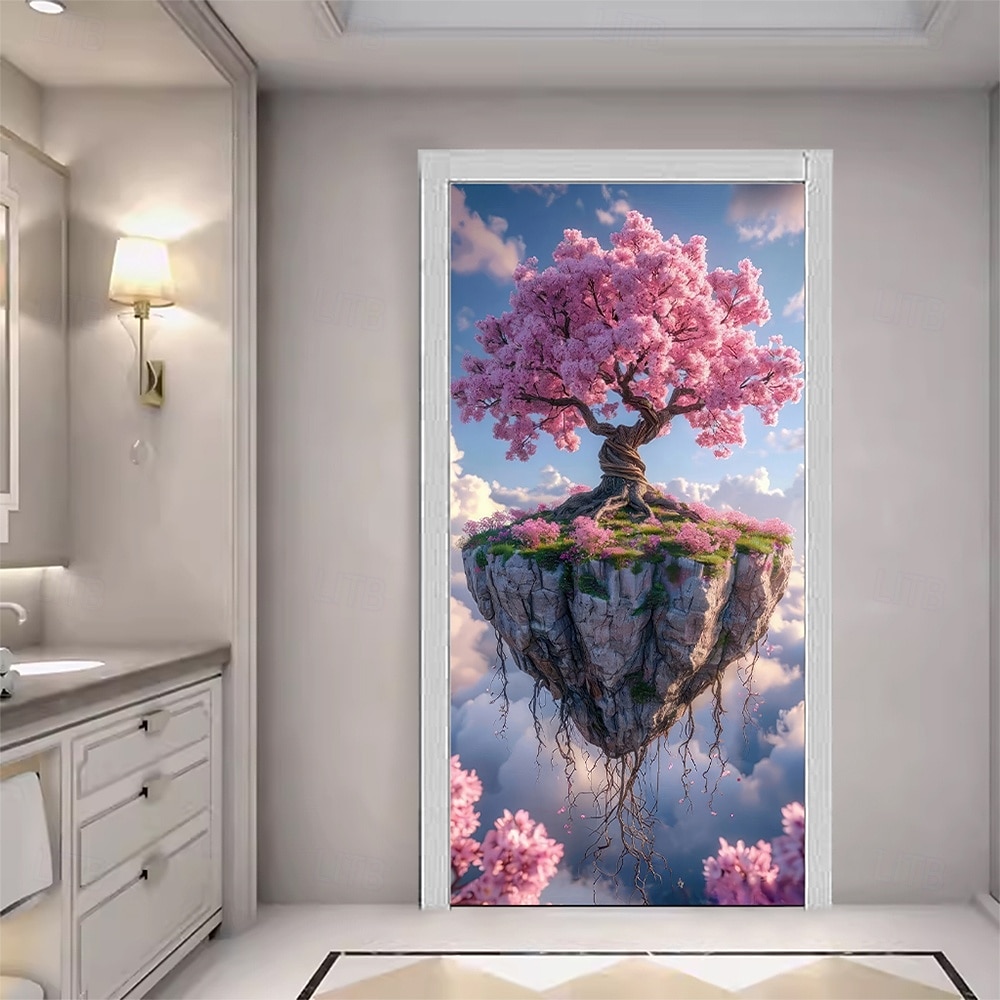 Fantasy Tree of Life Golden Tree Floating Island Full Moon Starry Night Door Banner Wall Tapestry Magical Landscape Home Decor Front Door Decoration Entryway Decor Indoor Outdoor 2026 - $17.99 –P7