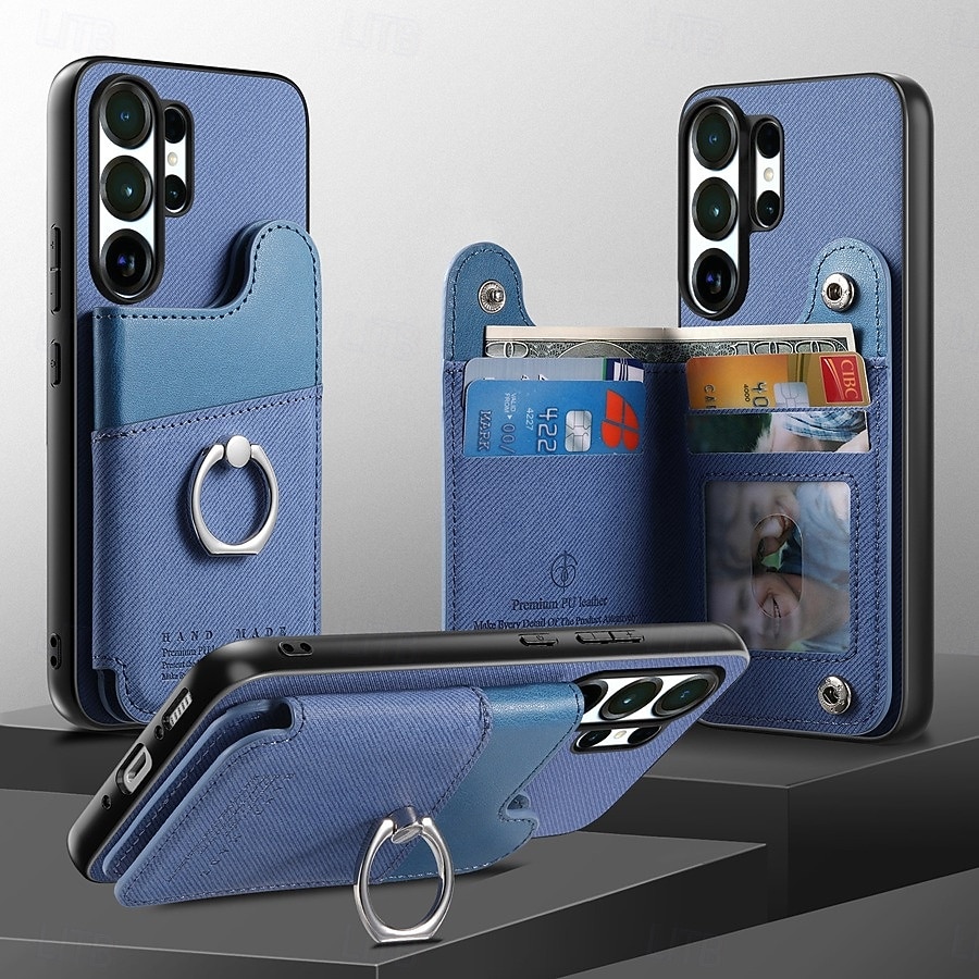 telefon fodral Till Samsung Galaxy S26 S26 Plus S26 Ultra Skal med stativ Ringhållare Ringspänne Kontor / företag TPU PU läder 2026 - $17.99 –P1
