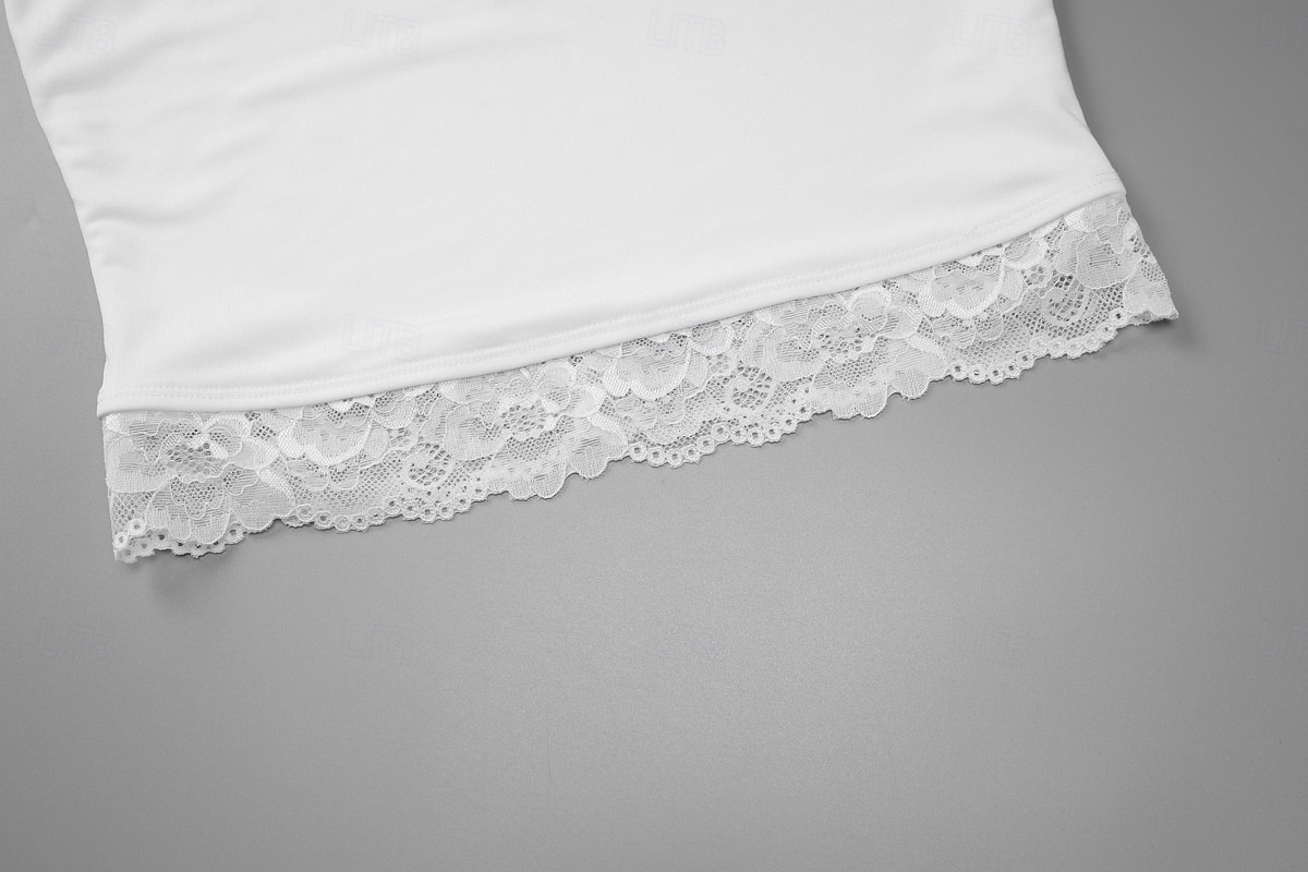 Dame Singleter Blondeskjøtetopp Helfarge Stilfull Varmt Fritid Ermeløs stropper Crop Tops Daglig Ut på byen Helg Svart Hvit Sommer Vår 2026 - $19.99 –P10