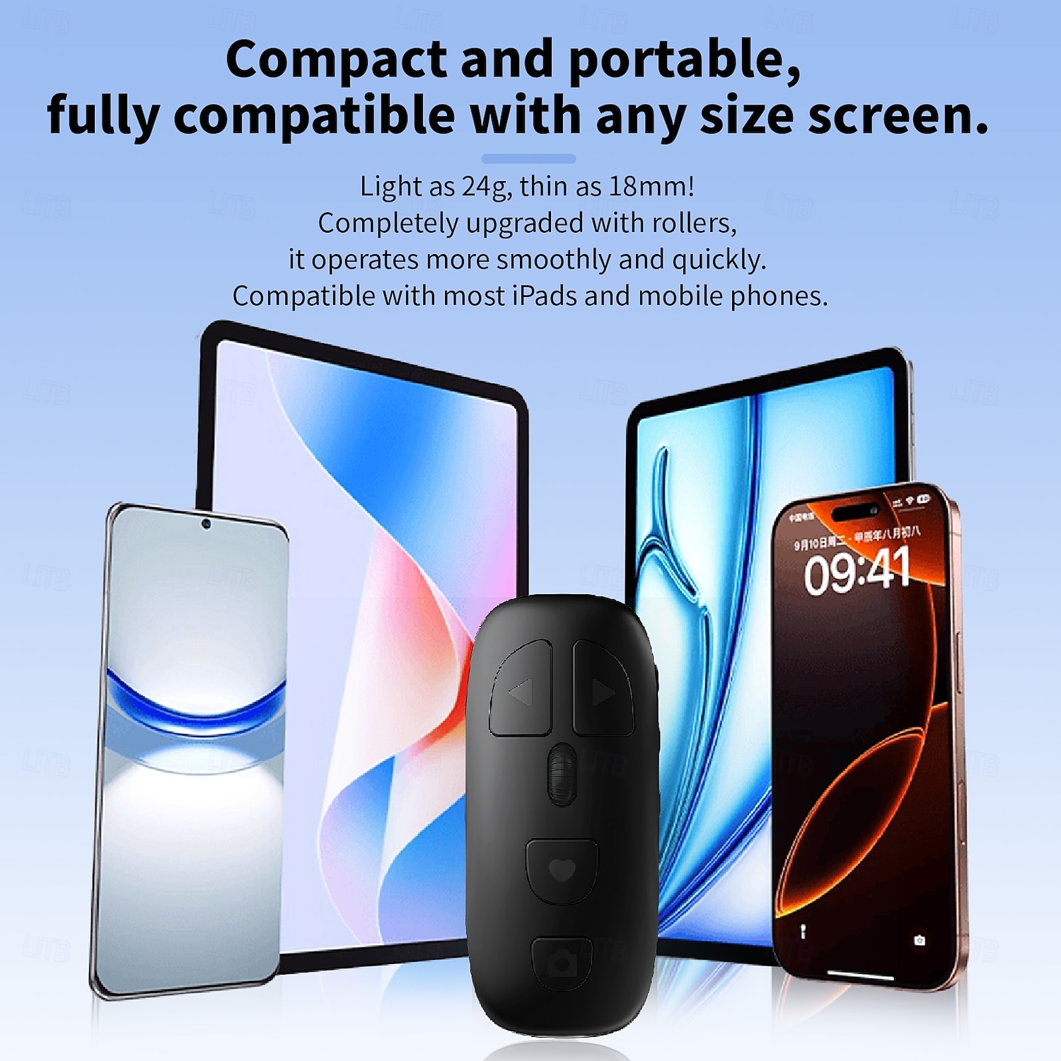 Bluetooth Page Turner for Kindle, TikTok Remote Control Scroller with Scroll Wheel, Wireless Selfie Camera Shutter Zoom Button for iPhone iPad Android, Long Battery Life 2026 - $17.99 –P1