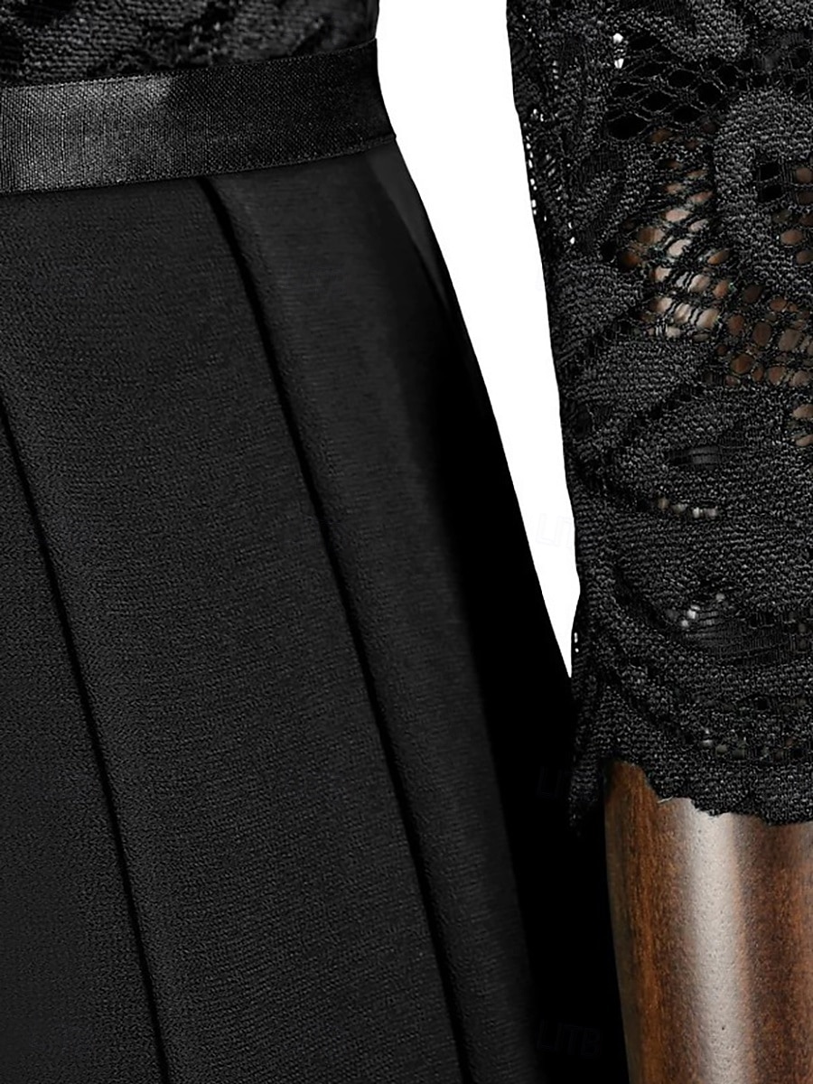 Damen Maxikleid Partykleid Cocktailkleid Elegant Mode Modern Abendgesellschaft Party Hochzeit Normale Passform Einfach Dreiviertelarm Rundhalsausschnitt Schwarz Wein Grün Dunkelblau Sommer Frühling 2026 - $35.99 –P9