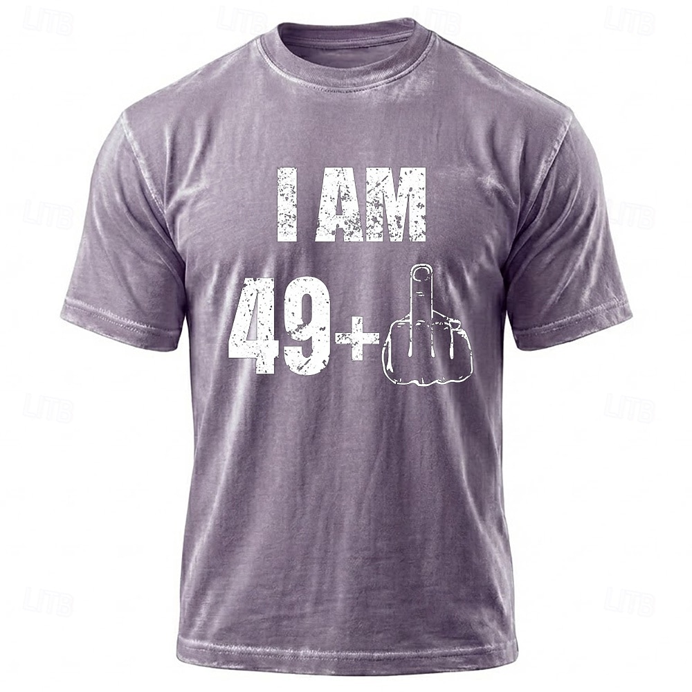 Miesten 50. syntymäpäivä T-paita Mineraalipesupaita Lyhythihainen T-paita Happopesu Tiukka pyöreä kaula-aukko Paita Muoti Vintage retro Kausaliteetti Päivittäin Syntymäpäivä Sininen Purppura Harmaa 2026 - $21.99 –P1