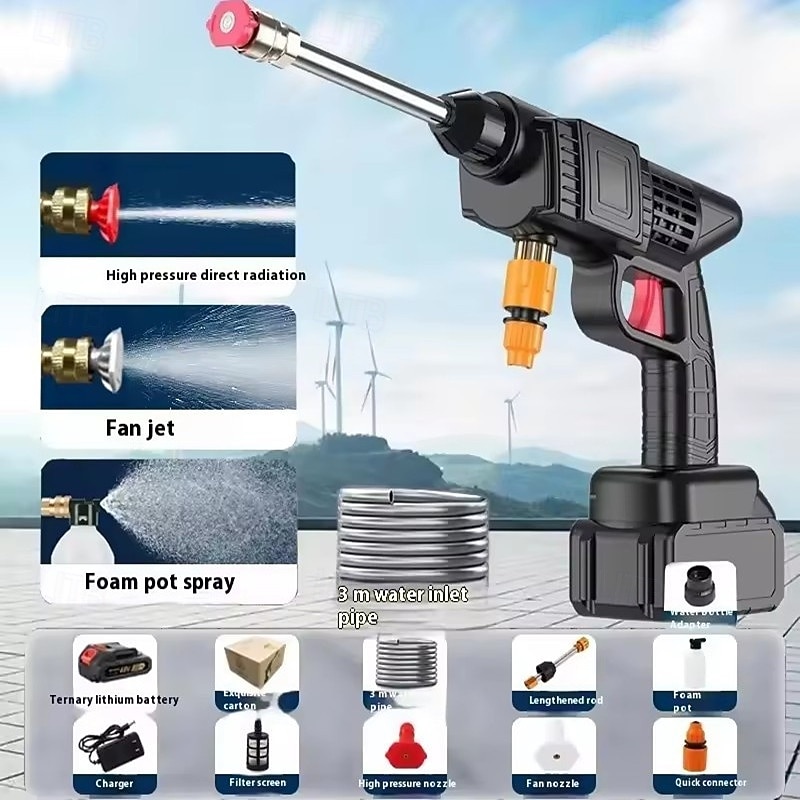 Cordless Pressure Washer, Battery Powered Portable Power Washer with Rechargeable Battery and Charger, Handheld High Pressure Cleaner for Car Washing, Patio, Fence, Garden Decor with Storage Case 2026 - $98.99 –P3