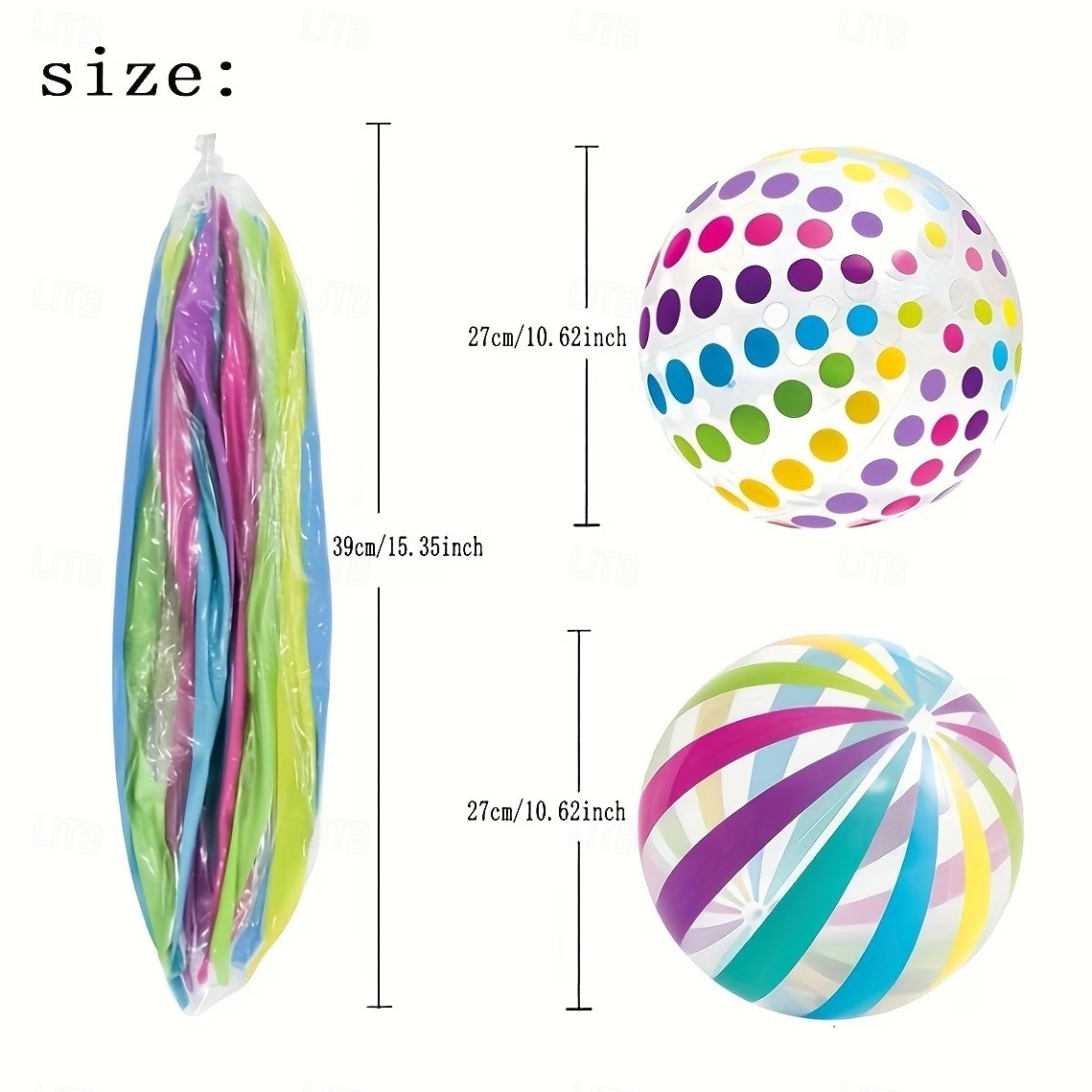 2PCS Polka Dot Beach Balls Inflatable PVC Water Play Balls with Colorful Stripes for Outdoor Pool, Swimming Pool, Beach Party Decoration and Outdoor Activities 2026 - $16.99 –P4