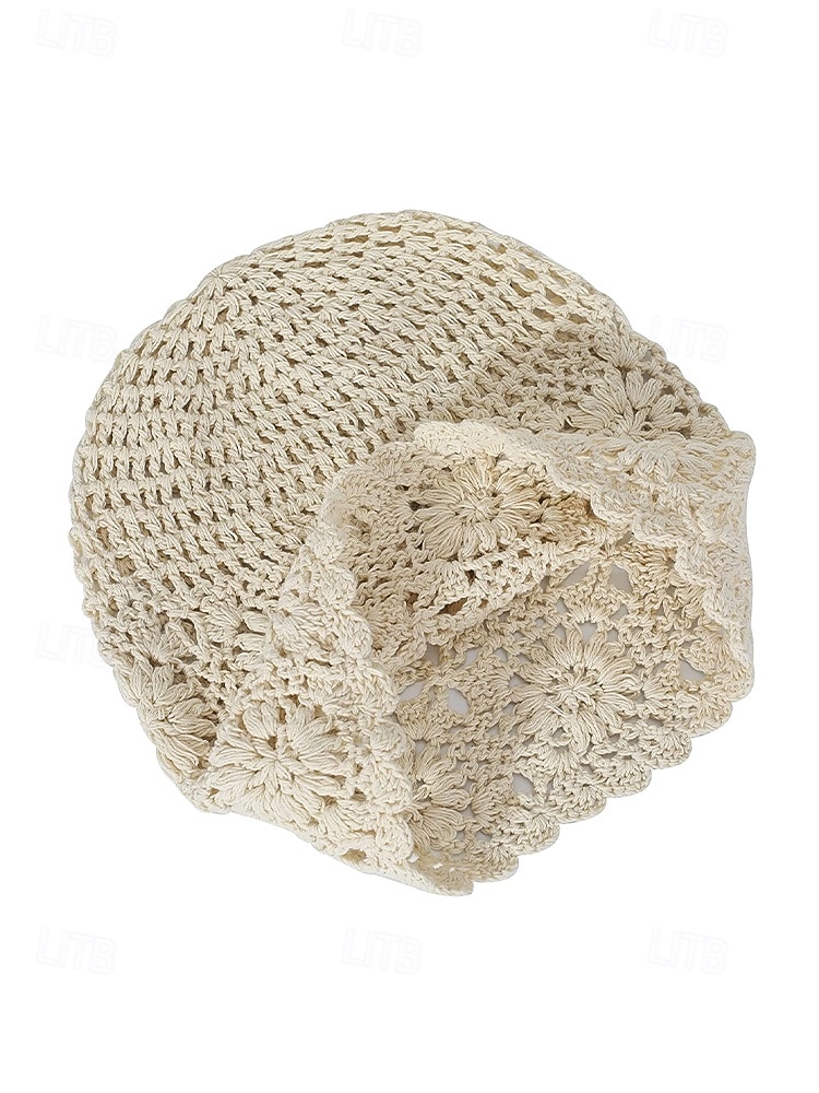 Женская вязаная шапка-бини в стиле бохо с цветочным принтом, из хлопковой смеси, разных цветов, для повседневной носки, путешествий, отдыха и пляжного курорта. 2026 - $14.99 –P9
