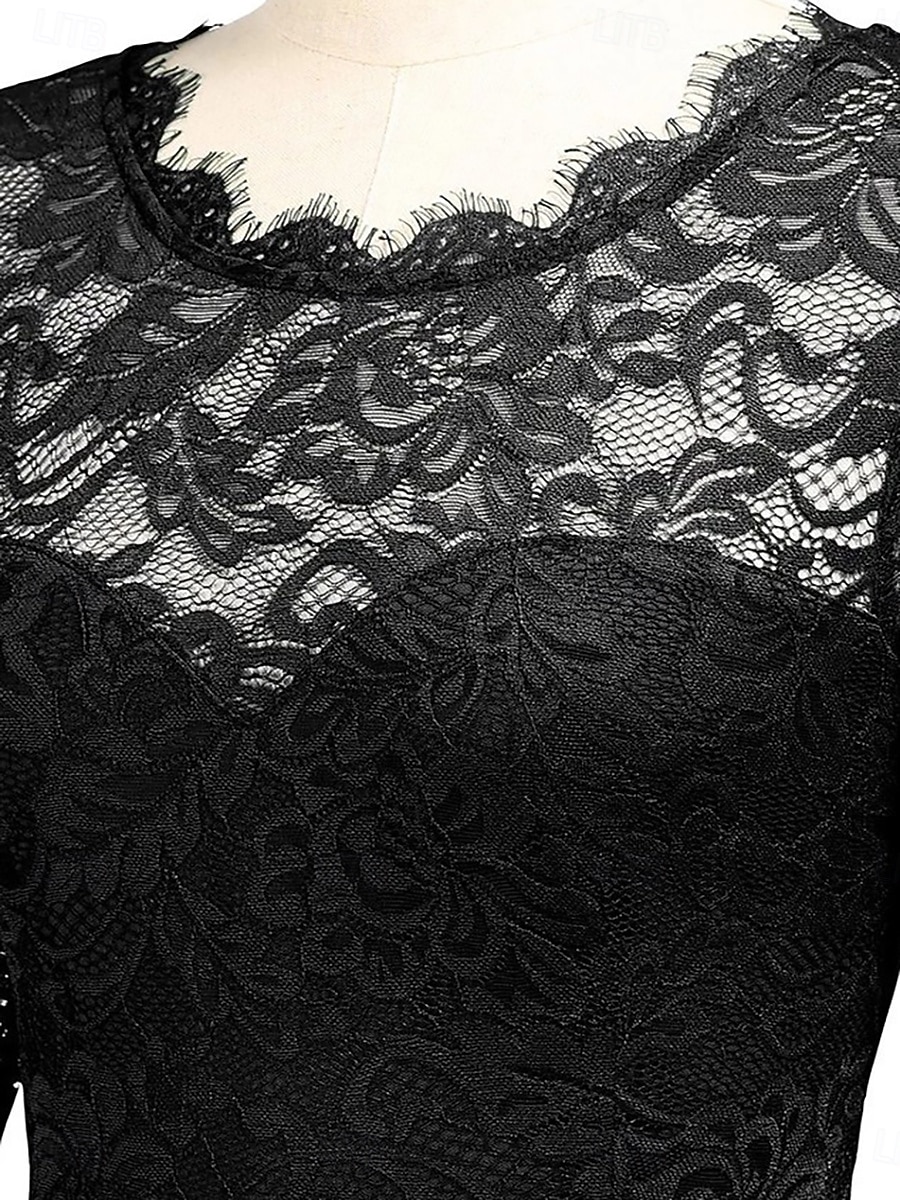 Damen Maxikleid Partykleid Cocktailkleid Elegant Mode Modern Abendgesellschaft Party Hochzeit Normale Passform Einfach Dreiviertelarm Rundhalsausschnitt Schwarz Wein Grün Dunkelblau Sommer Frühling 2026 - $35.99 –P7