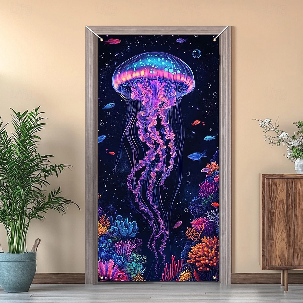 Posters Door Cover Outdoor Banners Jellyfish Tropical Modern 3D Party Dorm Teens Room College Dorm Guys Man Cave Frat Bedroom Shooting Backgrounds Home Decor 2026 - $17.99 –P8