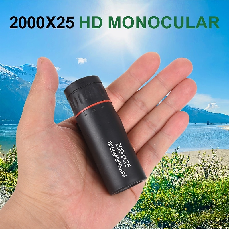 High Power 2000x25 Monocular Telescope with Smartphone Adapter, Compact Waterproof Pocket Monocular for Adults Kids Bird Watching Hunting Camping Travel Concerts, HD BAK4 Prism FMC Lens 2026 - $16.48 –P2