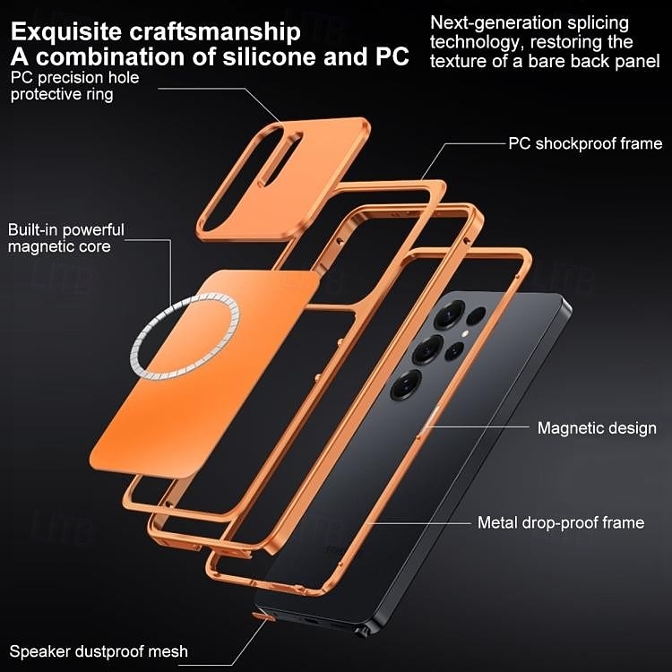 Phone Case For Samsung Galaxy S26 Ultra S25 Ultra S24 Ultra S23 Ultra Back Cover Detachable Magnetic Metal 2026 - $22.99 –P4