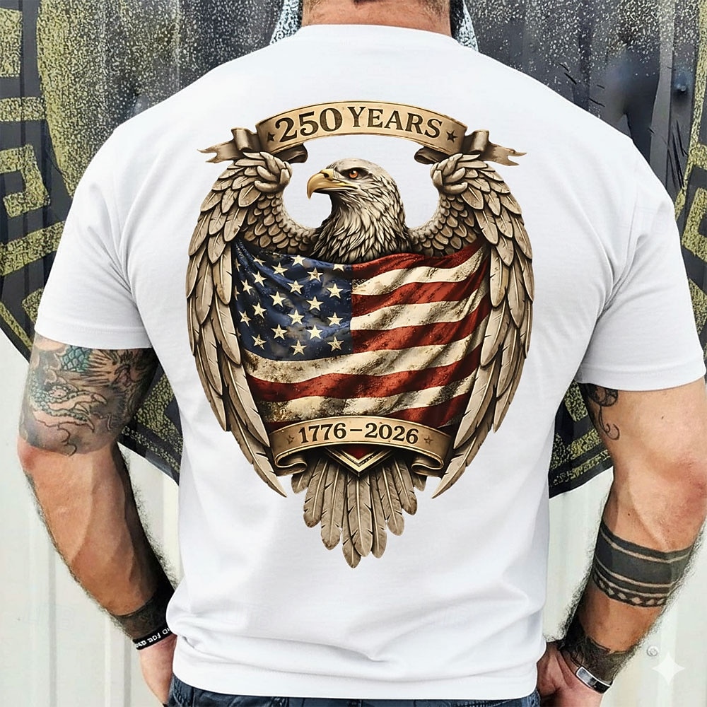 4th of July 2026 250th Memorial Day Men's Patriotic Patriot 3D Print US Flag Crew Neck Short Sleeve T-Shirt Daily Street 2026 - $21.99 –P5