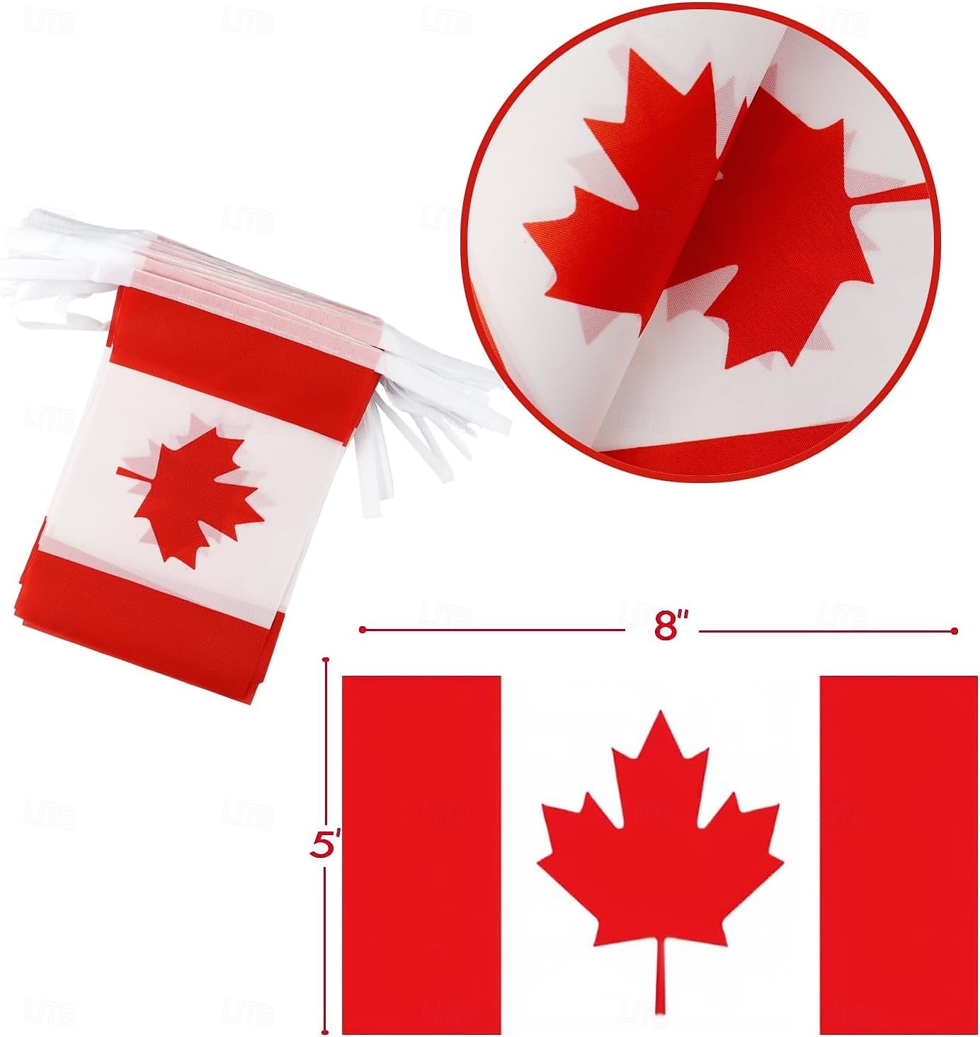 Banner cu steaguri canadiene din șnur pentru meciul de vară al Cupei Mondiale de fotbal, 50 de steaguri, mini steaguri canadiene mici de 46 de picioare, pentru decorarea țării, școală, petrecere, 2026 - $16.99 –P3