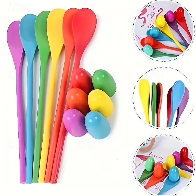 Juego de relevos de equilibrio de 8 piezas con huevos, juego de transporte de huevos de Pascua, adecuado para Pascua, San Valentín, Acción de Gracias y actividades familiares al aire libre, carrera de 2026 - $15.99 –P4