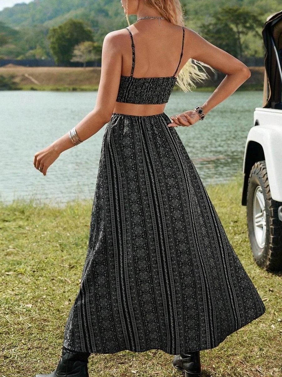 Γυναικεία Μίντι φόρεμα Φόρεμα Boho Καθημερινό φόρεμα Σλιπ Φόρεμα Κομψό Μοντέρνα Διακοπές Εξόδου Σαββατοκύριακο Κανονικό Γεωμετρικό Αμάνικο Λαιμόκοψη V Μαύρο Κίτρινο Μπορντώ Πράσινο του τριφυλλιού 2026 - $33.99 –P4
