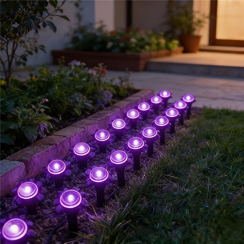 Solar-Powered Led Path Garden Lights  Purple Fairy Lights 30LED IP44 Waterproof  And Durable Recessed Outdoor Garden Lights Suitable For Decorative Lighting Of Walkways Lawns, Camping Parties 2026 - $34.99 –P9