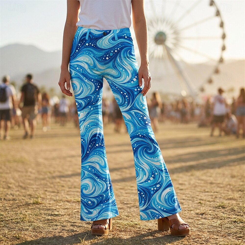 Retro Vintage Boho 1970s Pants Bell Bottom Pants Hippie Disco High
