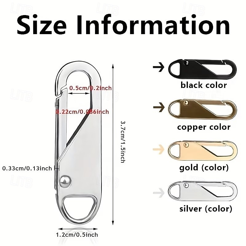 Sada 16 náhradních jezdců zipů, odolné kovové jezdce, snadná instalace, více barev pro zavazadla, bundy, tašky – 3,8 x 1,8 cm 2026 - $11.49 –P3