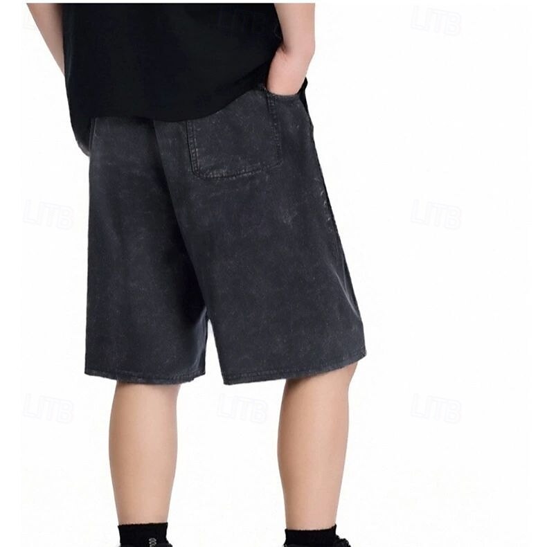 SoftFade™ Pánské šortky 100% bavlněné Casual šortky Kyselinově wash šortky Kapsa Elastický pas Praný Komfort Prodyšné Délka po kolena Casual Outdoor Pláž Dovolená Móda Námořnická modrá Červená 2026 - $21.99 –P9